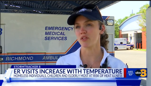 ABC 8News: Heat wave to increase ER visits as temperatures continue to rise