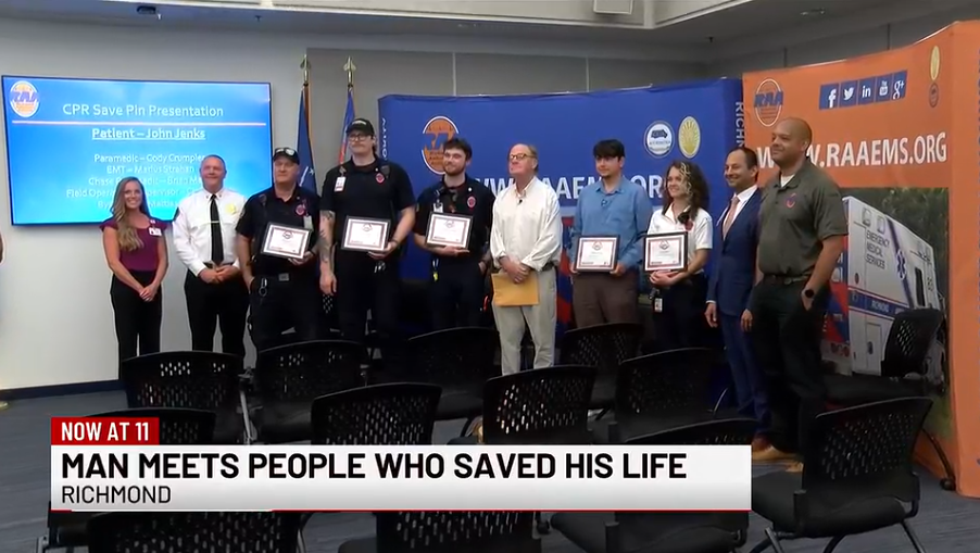 NBC12: Richmond man meets bystander who helped save his life after cardiac arrest